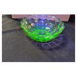 Vintage uranium Cubist cube bowl