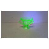 Vintage Green uranium glass open sugar
