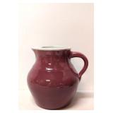 Large Burgundy stoneware pottey buttermilk pitcher