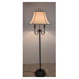 Black metal floor lamp