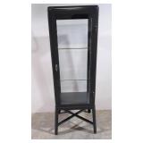 Green metal display cabinet