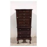 Mahogany Queen Anne Jewelry chest & jewelry