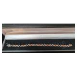 Pink and silver tone Mom bracelet