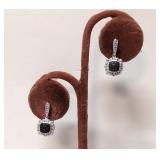 Black & White diamond earrings