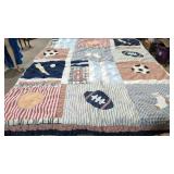 Sports Quilt pieced and appliqued