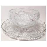 Large L E. Smith Pinwheel & Stars punch bowl set