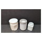(3) Milk Glass Vanity Jars