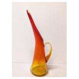 Vintage Kanawha Amberina Crackle glass ewer