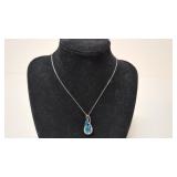 .925 London Blue Topaz & diamond necklace