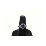 .925 Pear cut Sapphire dinner ring