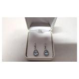 .925 London Blue Topaz and diamonds