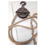 Antique one ton cast iron pulley