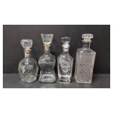 4 Clear Bar Decanters