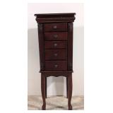 Mahogany jewelry Cabinet with Jewelry