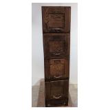 Antique oak 4 section File Cabinet