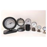 (6) Industrial Steam Punk gauges on stands