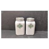 1950s milk glass sugar & flour shakers