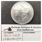 1890 D Morgan Silver Dollar