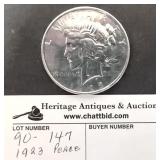 1923 D Peace Silver Dollar