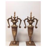 Two large brass architectural pieces