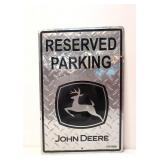 Reserved Parking John Deere sign