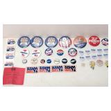 30 Political Pins plus stickers