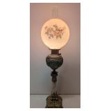 Antique Onyx and Brass Parlor Lamp