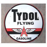 24' Porcelain Tydol Flying A Gasoline sign