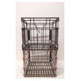 (2) Vintage metal Milk Crates