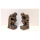 Vintage Thinker metal book ends