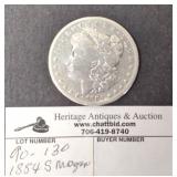 1884 S morgan silver dollar