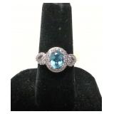 Blue and White Topaz Dinner Ring