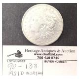 1921 D Morgan Silver Dollar