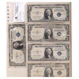 (5) 1935 G one dollar silver certificates Blue Not
