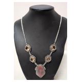 .925 Agate and citrine necklace