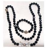 Heidi Daus Blue Beaded Cystal Faceted Necklace set