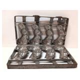4 antique rabbit chocolate molds