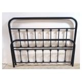 Black full size metal bed with rails
