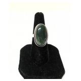 .925 Green Gemstone Ring