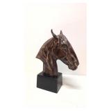 Horse Head Metal Sculpture on metal base