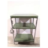 Mid Century Modern 3 tier serving cart with power