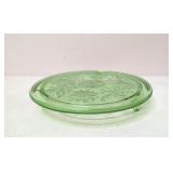 Vintage Jeannette Sunflower Green Footed Cake plae