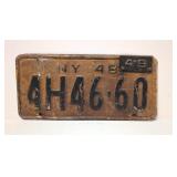 1948 - 49 new York License Plate