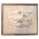 Antique Chinese landscape water color and ink