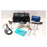 Schell Mfg. leather Doctor's Bag with accessories