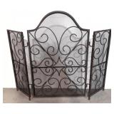 Wrought iron folding fire screen