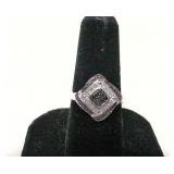 .925 Black & White Diamond Estate Ring