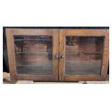 Oak 2 door table top display cabinet