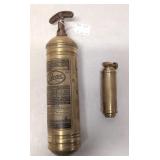 (2) Antique Pyrene Brass Portable fire Extinguishs