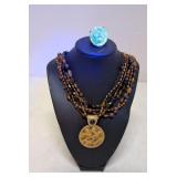 Chico's Bohemian beaded necklace and ring